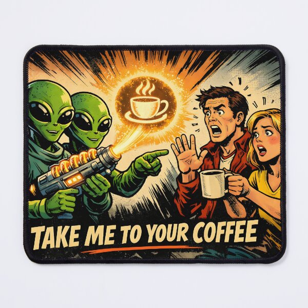 Item preview, Take Me to Your Coffee – Alien Coffee Lover designed and sold by bluesirian22.