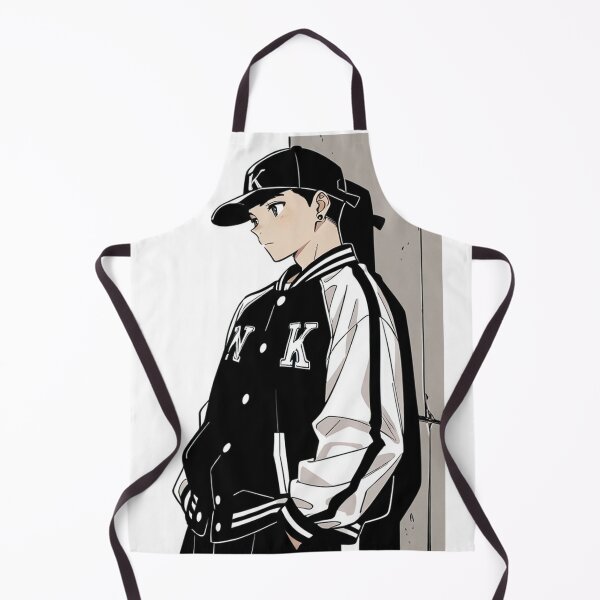 Item preview, Fashion - Man in Black Varsity Jacket Snapback Streetwear Anime Variant 9 designed and sold by AnimeShin.