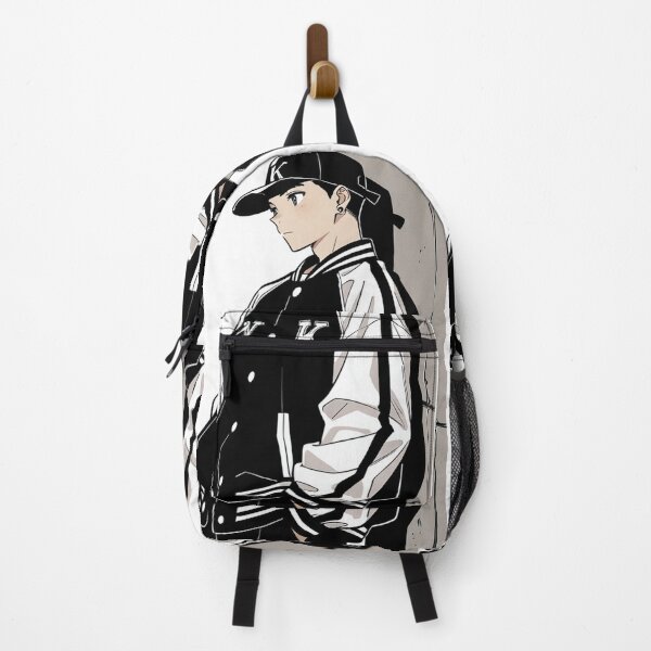 Item preview, Fashion - Man in Black Varsity Jacket Snapback Streetwear Anime Variant 9 designed and sold by AnimeShin.