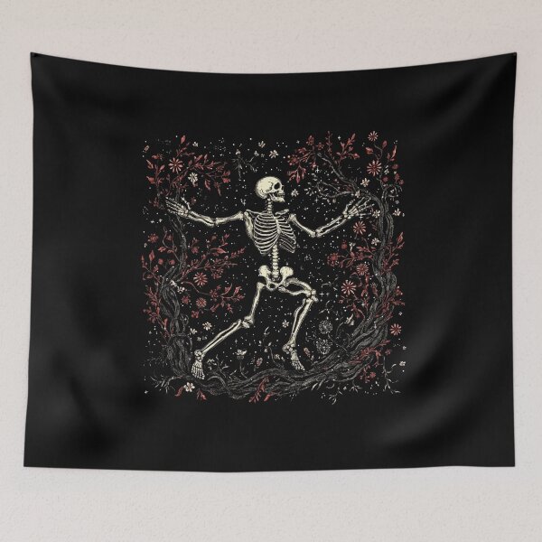 Item preview, Skeleton Dance Dark Floral Gothic Art Print | Roses Branches Dark Romance designed and sold by ShadowGlareArt.