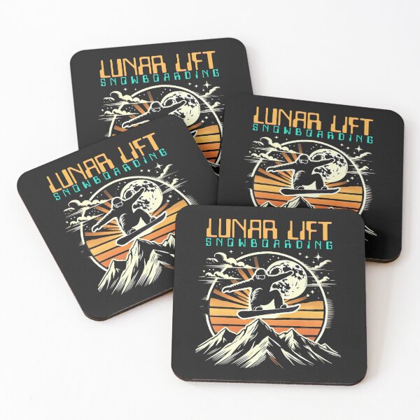 Item preview, Lunar Lift Snowboarding – Retro Mountain Snowboarder designed and sold by CraigDesignWork.