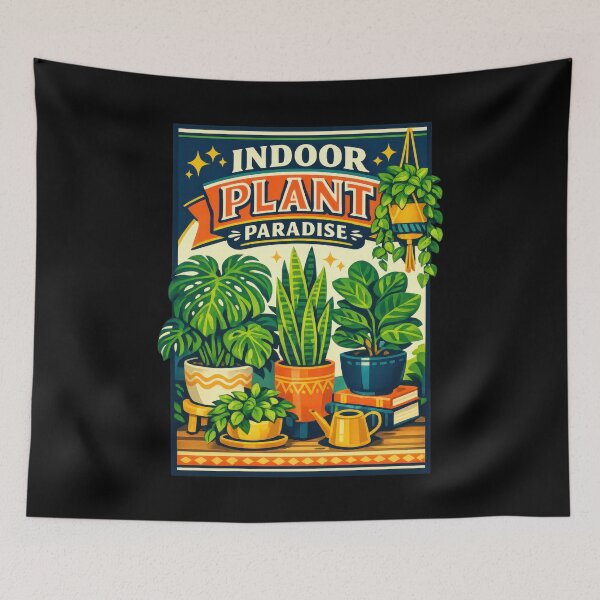 Item preview, Indoor Plant Paradise Houseplant Poster Design designed and sold by Sketchlegacy.