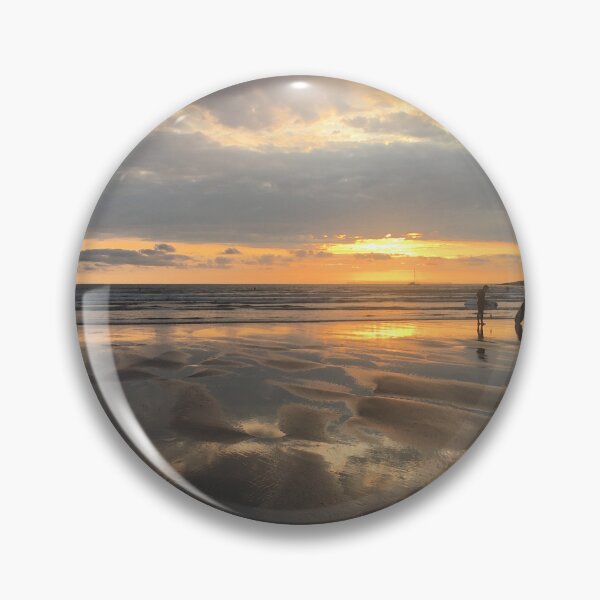 Item preview, Saunton Sands Sunset Surfers designed and sold by dykerphotoart.
