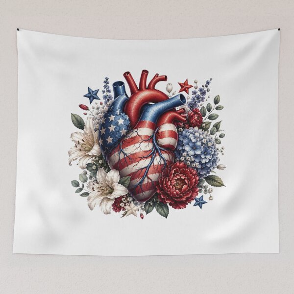 Item preview, Patriotic American Heart designed and sold by PetalGarden.