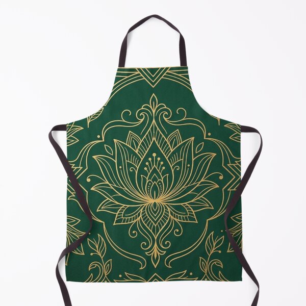 Item preview, Golden Lotus Floral Mandala on Emerald Green designed and sold by Owcomm.