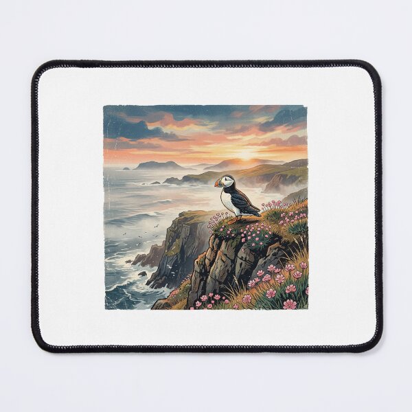 Item preview, Vintage Scottish Puffin Coast Travel Poster designed and sold by DuckOddity.