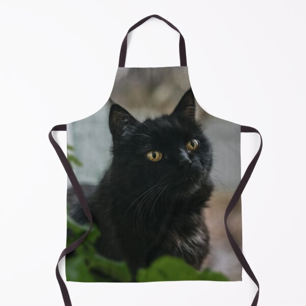 Item preview, Fluffy Black Cat and Green Leaves designed and sold by EllenNortt.