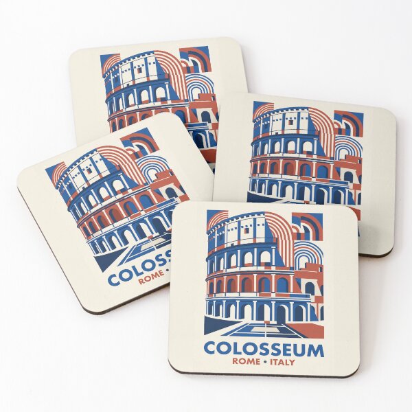 Item preview, Rome Italy Colosseum Bauhaus Minimalist Travel Poster designed and sold by RetroRewind Studio.