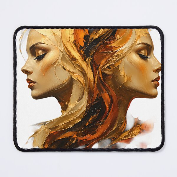 Item preview, Golden Duality Twin Souls Abstract Impasto Art designed and sold by SupernovaNote.