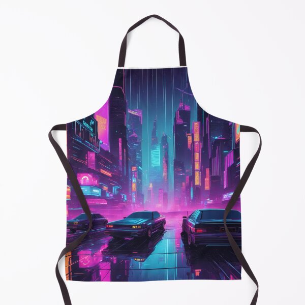 Item preview, Neon cyber‑punk city skyline at night designed and sold by GDAFlux.