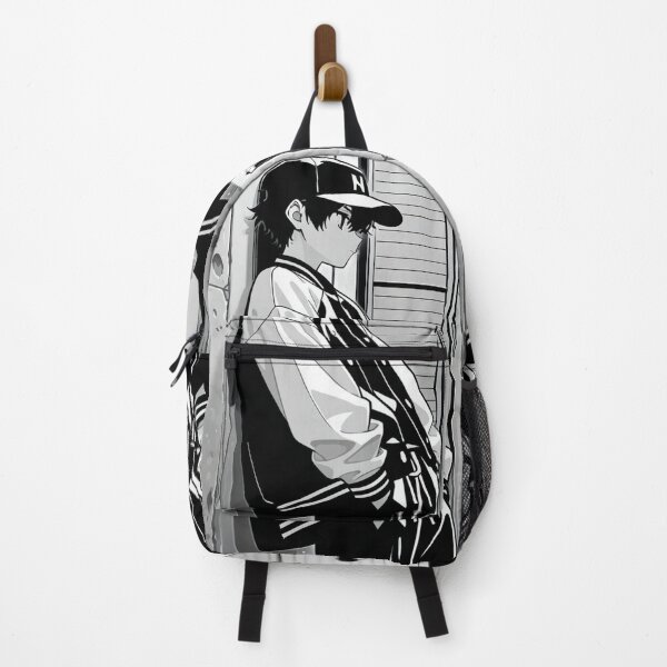 Item preview, Fashion - Man in Black Varsity Jacket Snapback Streetwear Anime designed and sold by AnimeShin.