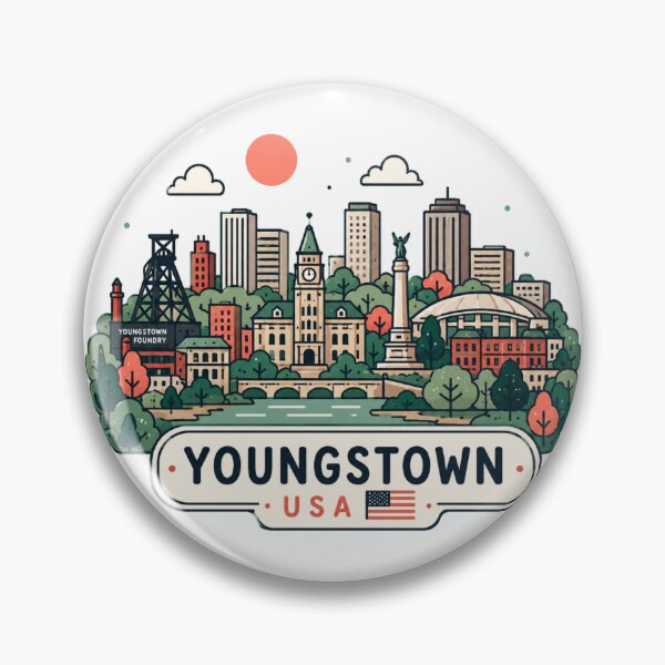 Item preview, Youngstown USA Scenic Skyline Label  Label Text  YOUNGSTOWN Ohio, USA ??  designed and sold by PaintMeWorld.