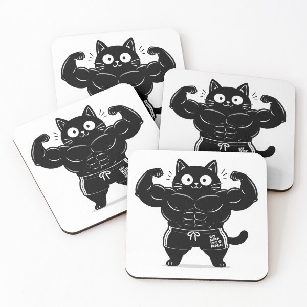 Item preview, Funny Buff Black Cat Muscle Bodybuilding Gym designed and sold by Digistore1221.