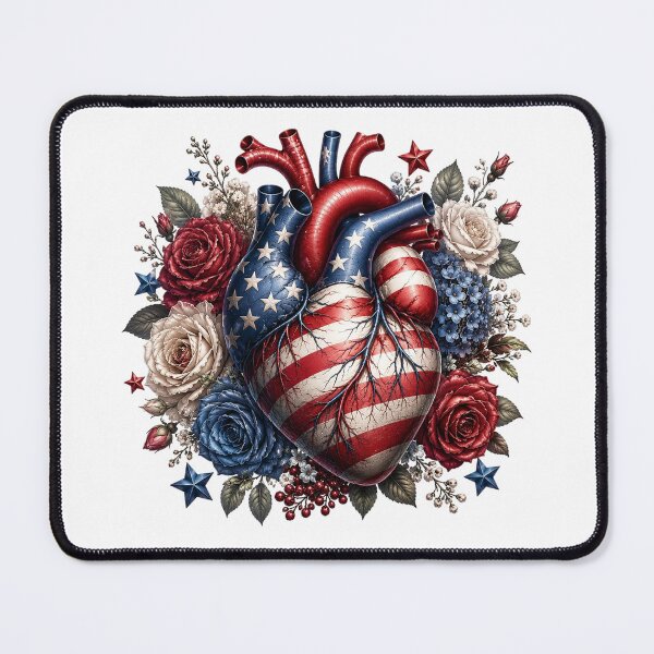 Item preview, Patriotic American Heart designed and sold by PetalGarden.