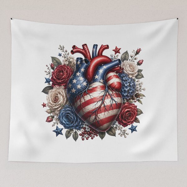 Item preview, Patriotic American Heart designed and sold by PetalGarden.