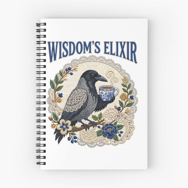 Item preview, Wisdoms Elixir Crow Teacup Floral designed and sold by TeeARTHY.