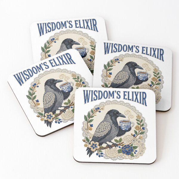 Item preview, Wisdoms Elixir Crow Teacup Floral designed and sold by TeeARTHY.