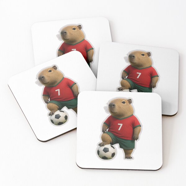 Item preview, Kawaii Capybara Football Player Cute Soccer Sticker designed and sold by KAWAII STUDIO NB.
