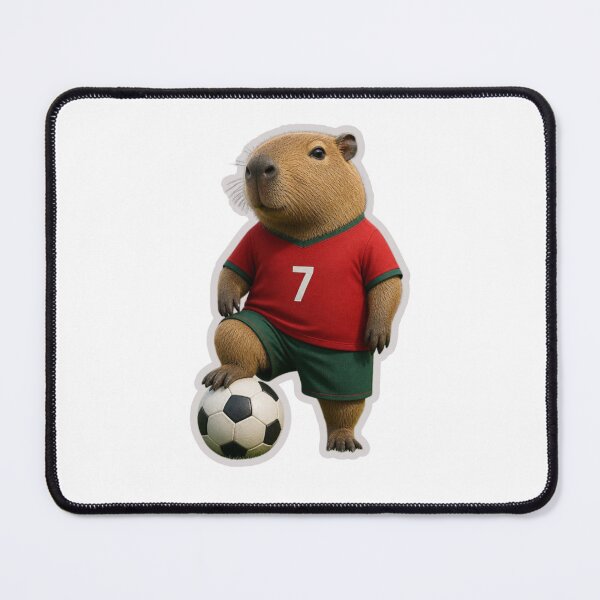Item preview, Kawaii Capybara Football Player Cute Soccer Sticker designed and sold by KAWAII STUDIO NB.