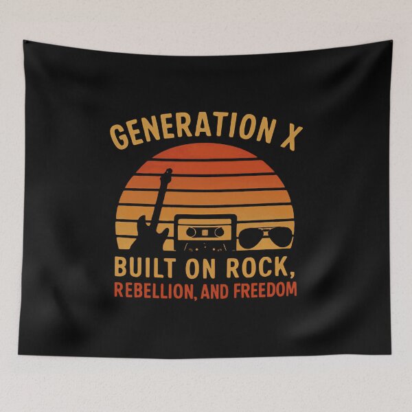 Item preview, Generation X Built On Rock, Rebellion, And Freedom Gen X Music Lover 80s 90s Nostalgia designed and sold by HumansStuck12.