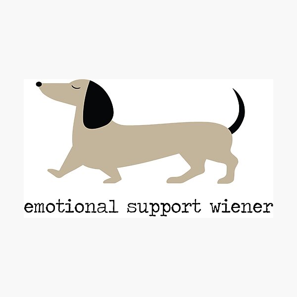 Item preview, Emotional Support Wiener Sticker designed and sold by Criteve.