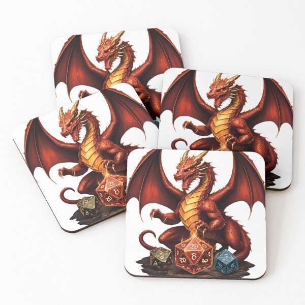 Item preview, Epic Fantasy Dragon with DND Dice Tattoo Design designed and sold by AniaAndrzej.