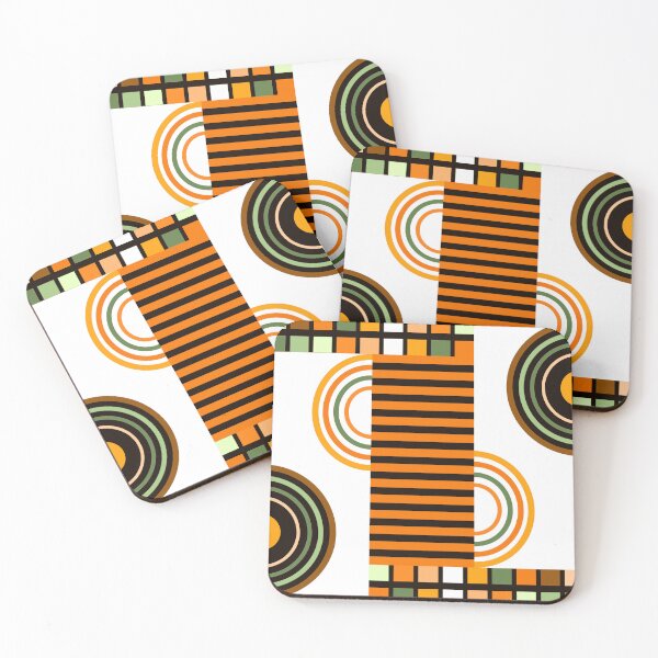 Item preview, Orange, Green, And White Retro Bauhaus Abstract Designs designed and sold by DEC02.