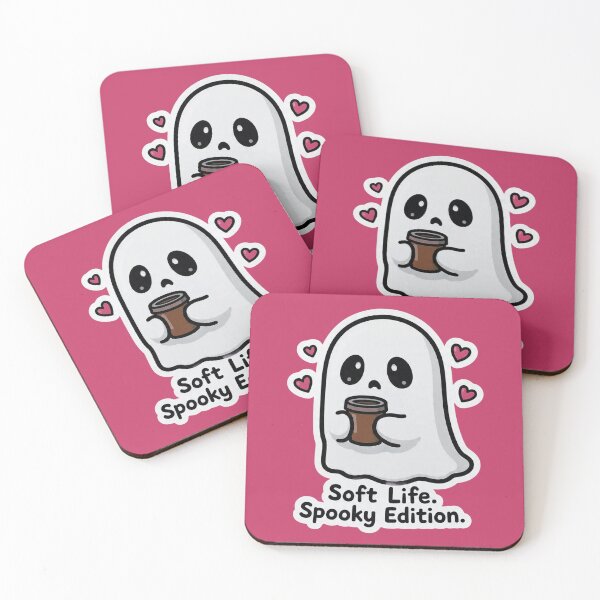 Item preview, Soft Life Spooky Edition Ghost Coffee Cute Funny Design designed and sold by BooDesignStudio.