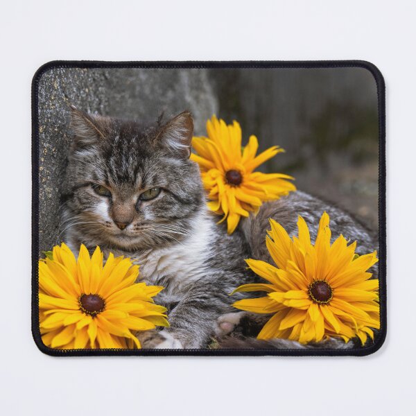 Item preview, Serene Tabby Cat with Yellow Flowers designed and sold by EllenNortt.