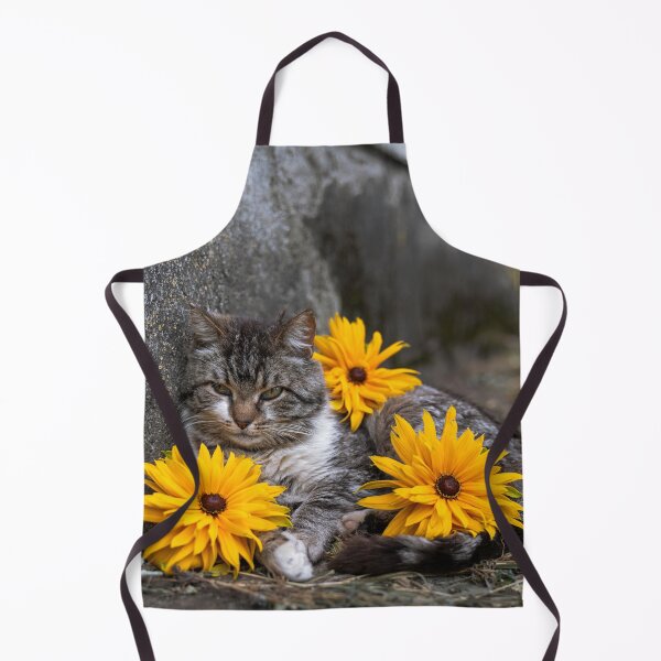 Item preview, Serene Tabby Cat with Yellow Flowers designed and sold by EllenNortt.