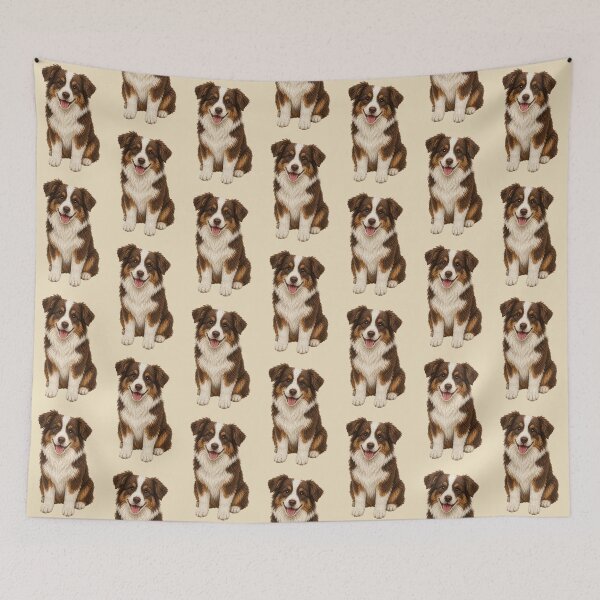 Item preview, Australian Shepherd Knitted Portrait | Cute Aussie Dog Lover Art designed and sold by TheStephanieRome.