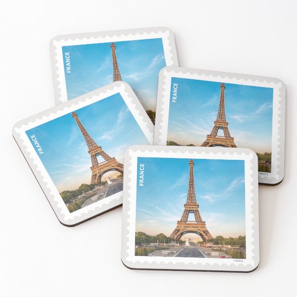 Item preview, France Eiffel Tower Postage Stamp – Paris Landmark Travel Art designed and sold by Timeless Decor.