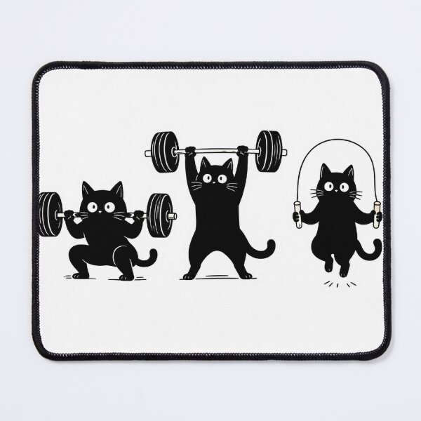 Item preview, Funny Black Cats Workout Weightlifting Skipping Gym designed and sold by Digistore1221.