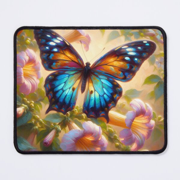Item preview, Blue Morpho in Trumpet Vines designed and sold by TinCatOutPost.