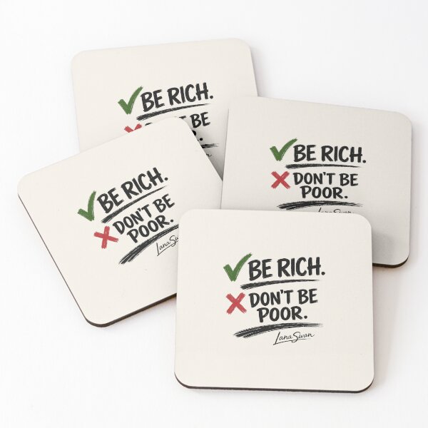 Item preview, BE RICH DON’T BE POOR | Beige Minimalist Humor | Funny Quote Merch designed and sold by BlueberrySwan.