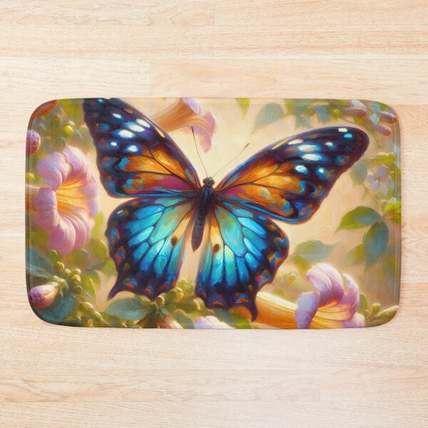 Item preview, Blue Morpho in Trumpet Vines designed and sold by TinCatOutPost.