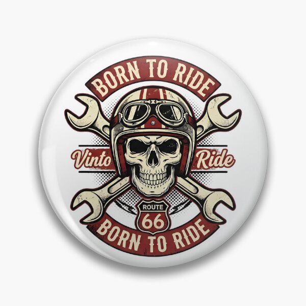 Item preview, Born To Ride - Vintage Biker Skull & Route 66 designed and sold by saamessart.