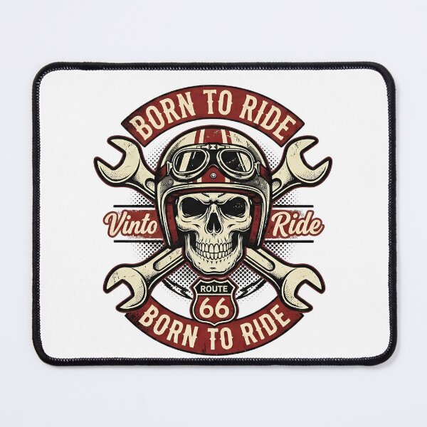 Item preview, Born To Ride - Vintage Biker Skull & Route 66 designed and sold by saamessart.