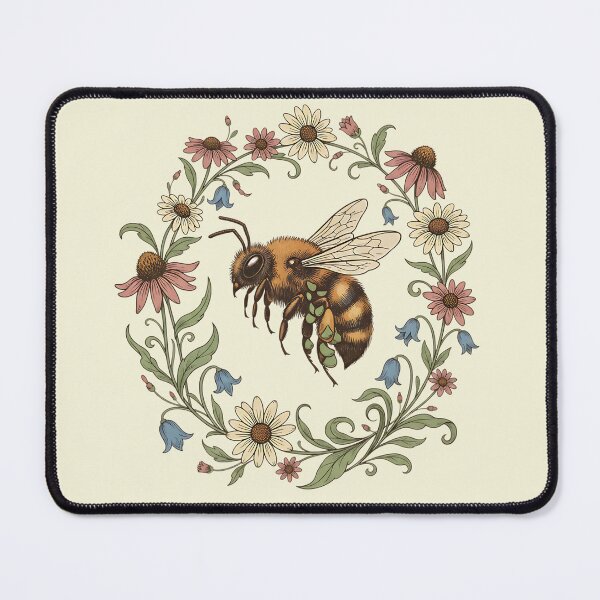 Item preview, Vintage Honey Bee Floral Garden Wreath Nature designed and sold by BirdsnStuff.