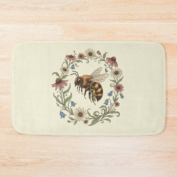 Item preview, Vintage Honey Bee Floral Garden Wreath Nature designed and sold by BirdsnStuff.