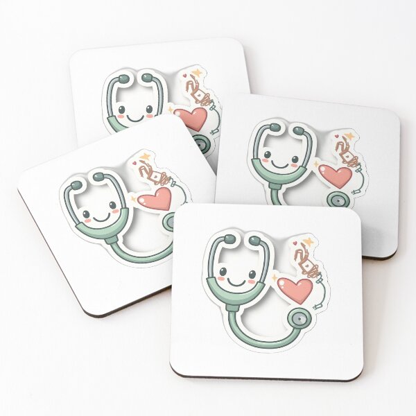 Item preview, Kawaii Nurse Stethoscope Heart Sticker designed and sold by InfiniteAuraHub.