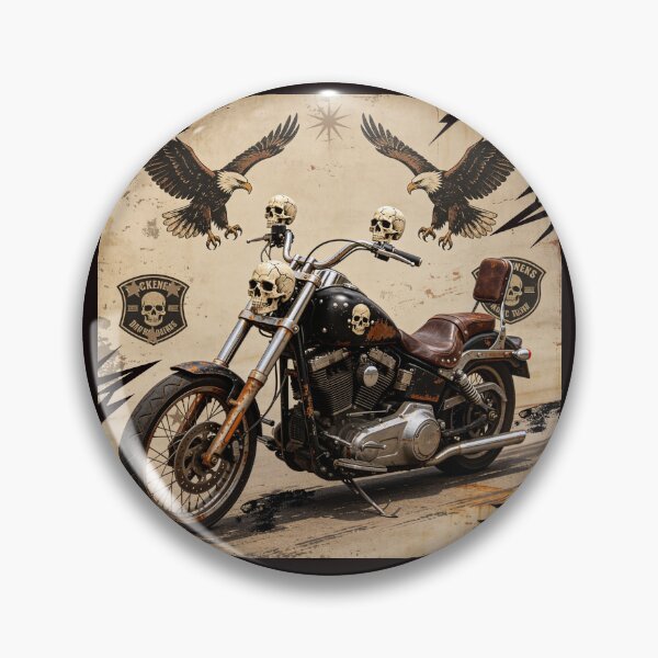 Item preview, Retro Biker Motorcycle and Eagles Illustration designed and sold by wojtas90.