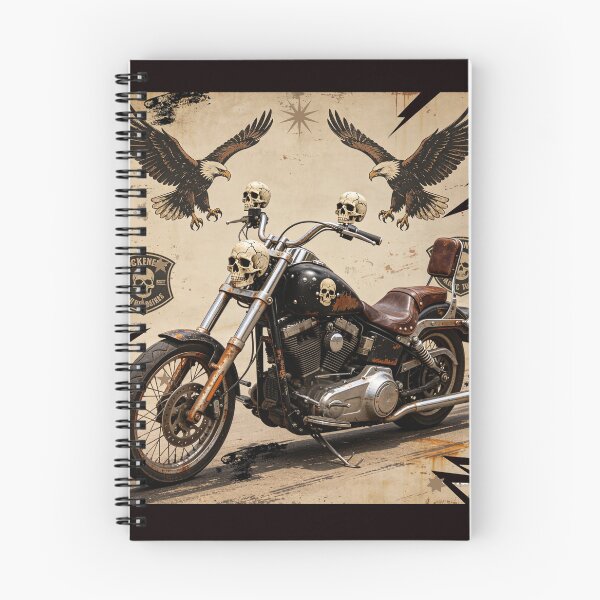 Artikelvorschau, Retro-Biker-Motorrad- und Adler-Illustration entworfen und verkauft von wojtas90.