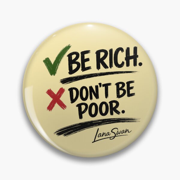 Item preview, BE RICH DON’T BE POOR | Yellow Humor Print | Bold Funny Typography designed and sold by BlueberrySwan.