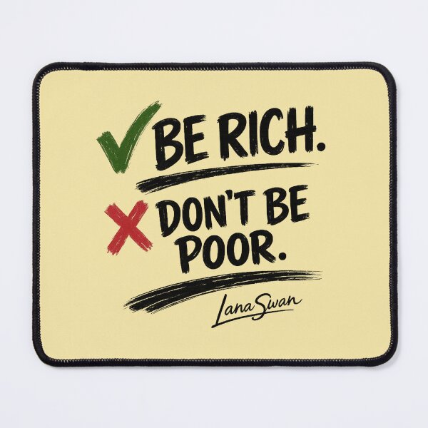 Item preview, BE RICH DON’T BE POOR | Yellow Humor Print | Bold Funny Typography designed and sold by BlueberrySwan.