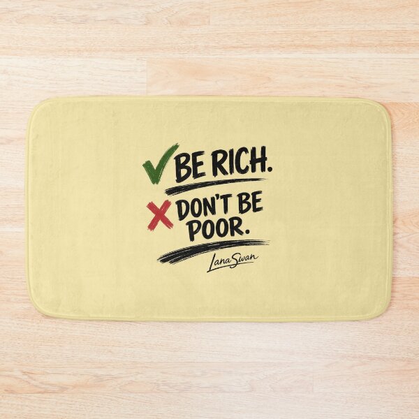 Item preview, BE RICH DON’T BE POOR | Yellow Humor Print | Bold Funny Typography designed and sold by BlueberrySwan.