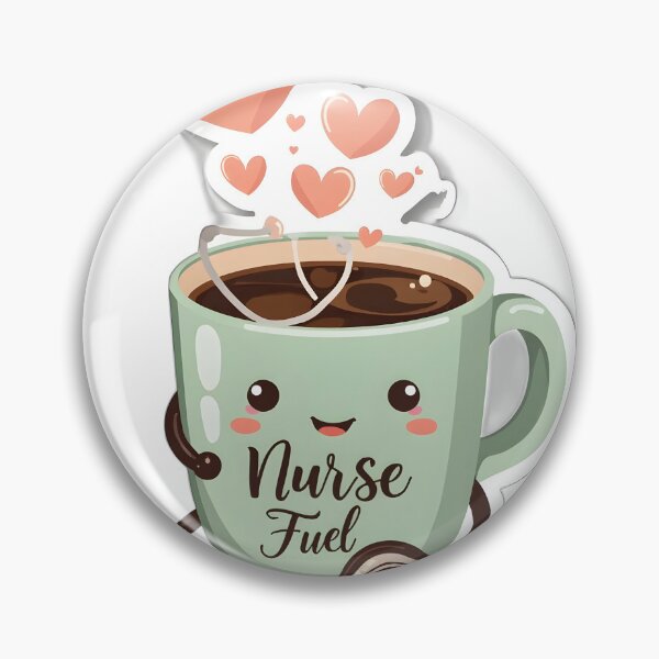 Item preview, Kawaii Nurse Coffee Fuel Mug Sticker designed and sold by InfiniteAuraHub.