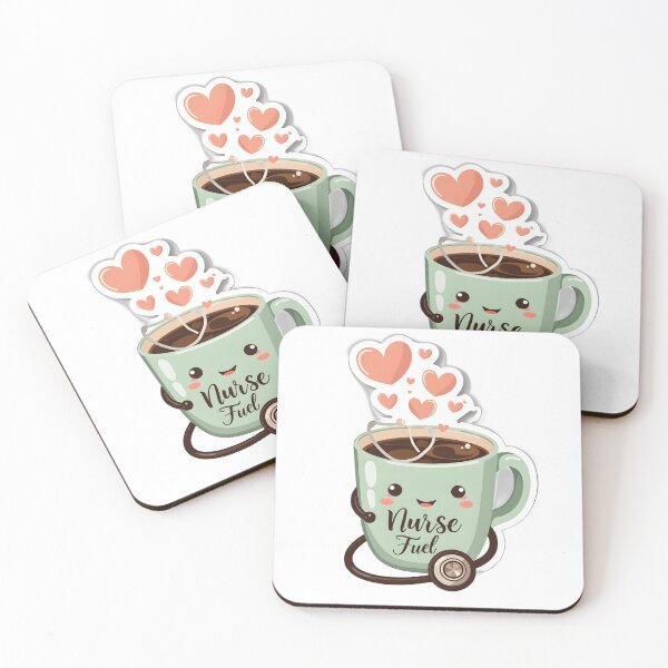 Item preview, Kawaii Nurse Coffee Fuel Mug Sticker designed and sold by InfiniteAuraHub.