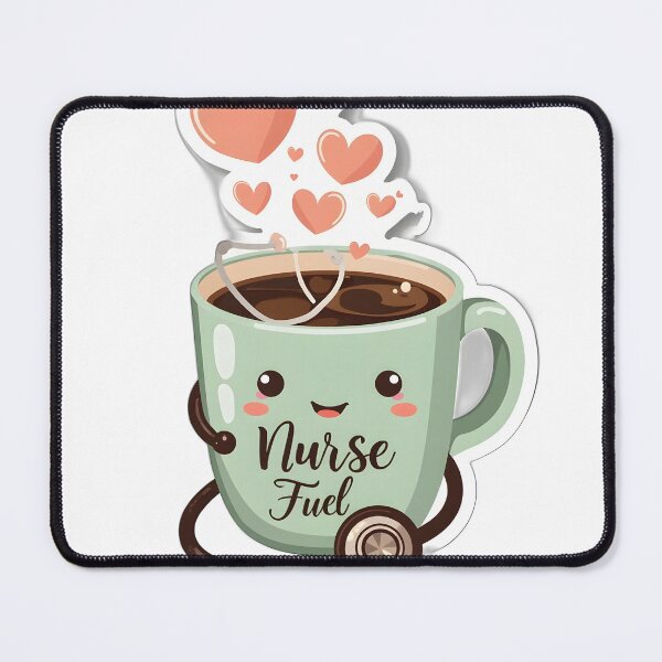 Item preview, Kawaii Nurse Coffee Fuel Mug Sticker designed and sold by InfiniteAuraHub.