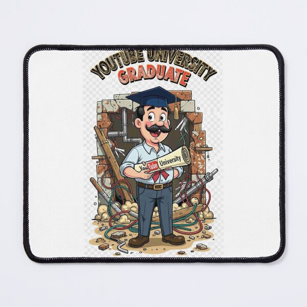 Item preview, YouTube University Graduate - Funny DIY Dad Fail | I Watched A Tutorial | Home Renovation Disaster Shirt designed and sold by Petringo.